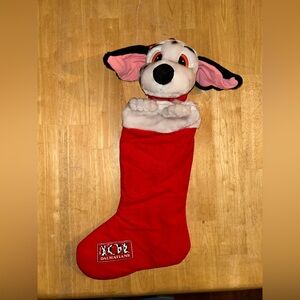 Vintage Disney 101 Dalmations Plush Dog Pup Head 3D Christmas Stocking Holiday
